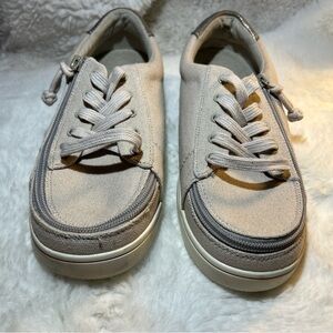 Billy Footwear Women's Canvas Lace Up Front Zip Away Sneakers Gray Size 7.5Wide
